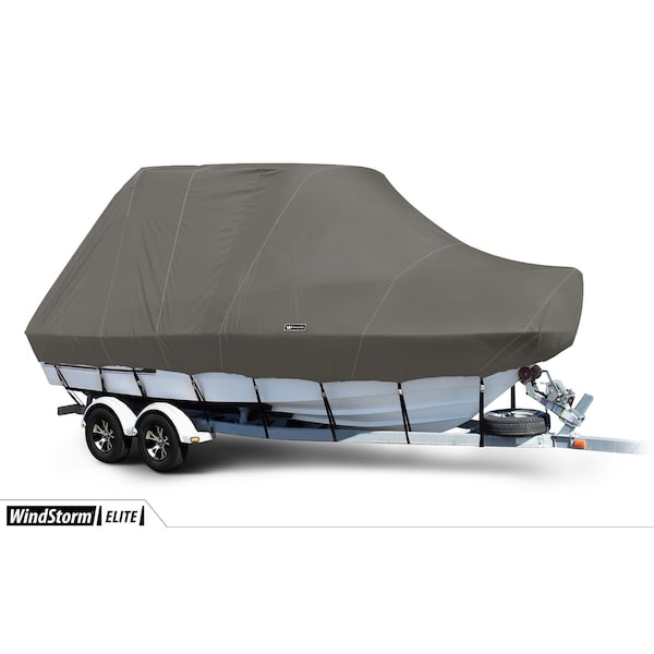 Eevelle Boat Cover BAY BOAT Rounded Bow, Outboard Fits 19ft 6in L up to 120in W Charcoal SFBCCTT19120B-CHL - main